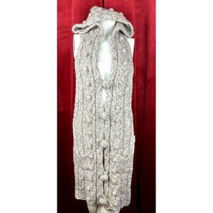 Issey Miyake Haat Stripe Sweater Scarf With Hood And Pockets
